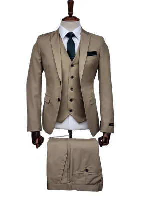 2Button Notch Lapel Slim Fit  FF2N V-1230 TAN