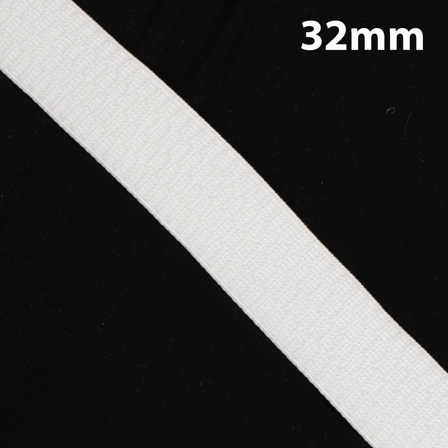 30M Roll Ribbed Non-Roll Elastic Black & White