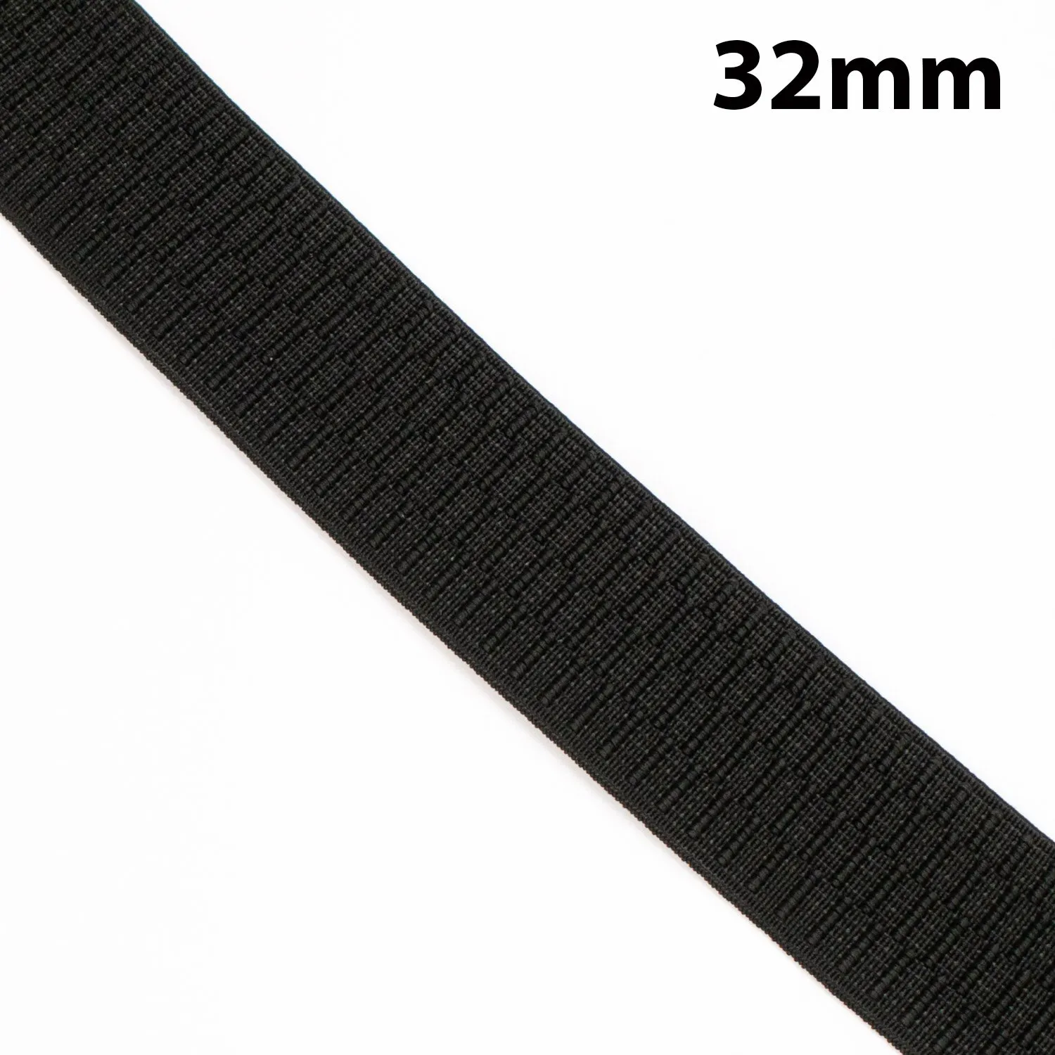 30M Roll Ribbed Non-Roll Elastic Black & White