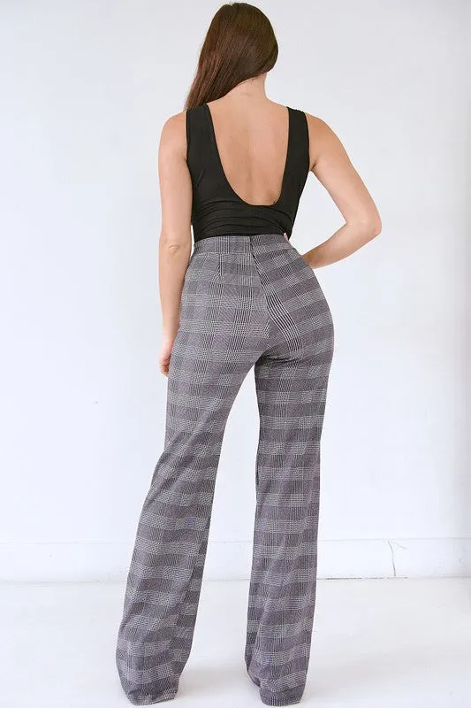 Black/White Pants Our Most Popular Gina High Waisted Plaid