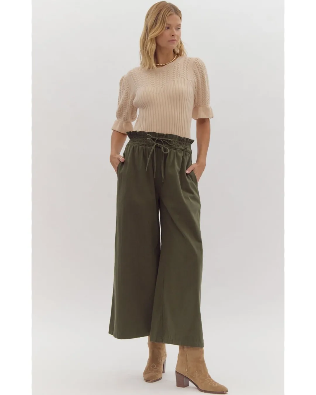 Brandy Pull On Pant Olive