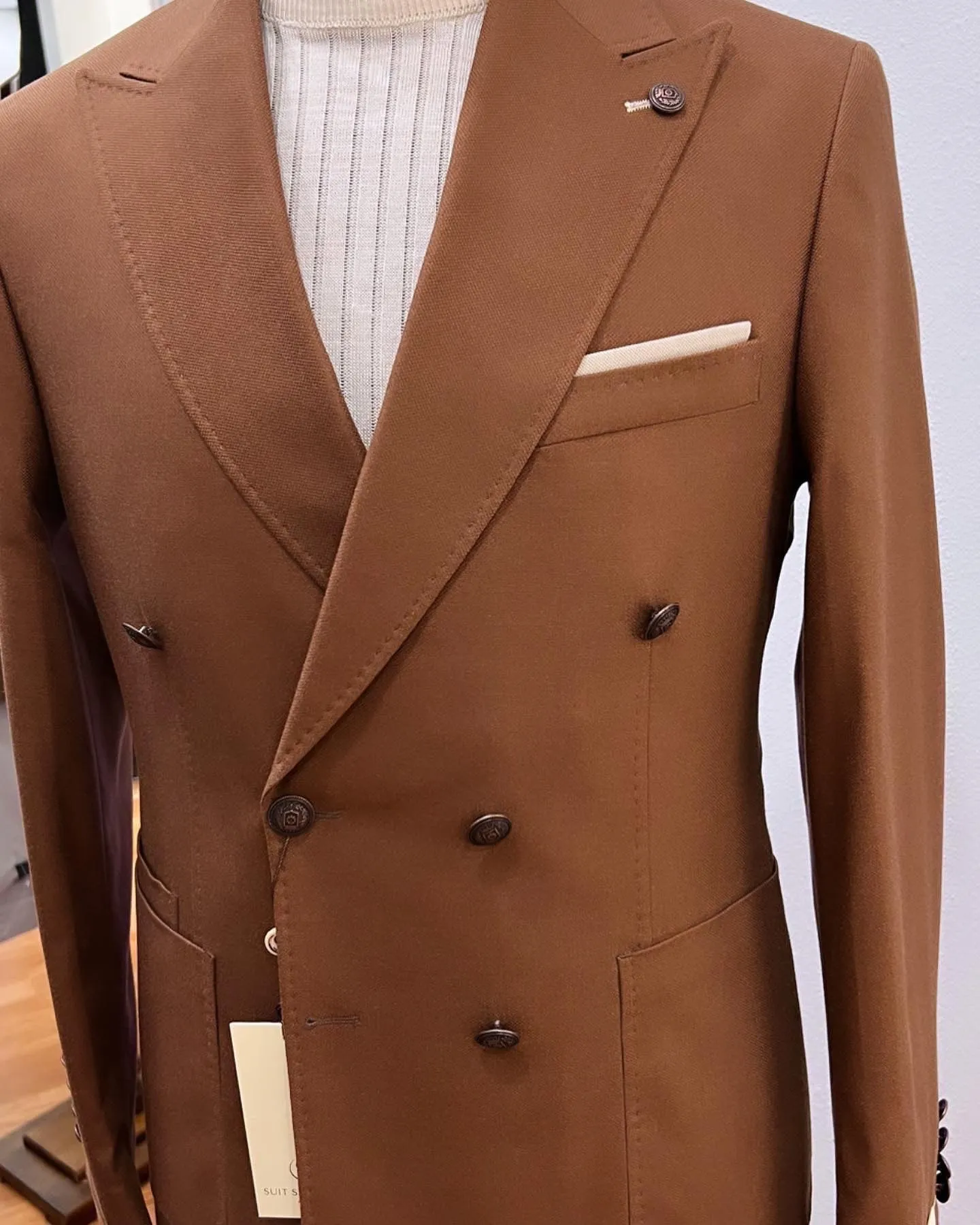 BROWN - Double-Breasted 2 piece Suit