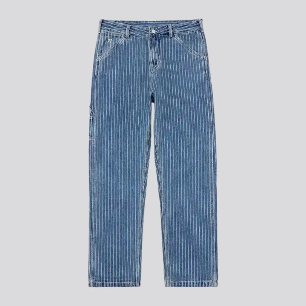 Casual men's stonewashed jeans