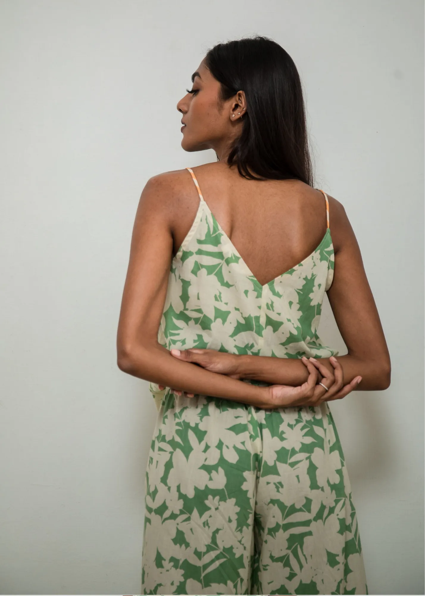 Chhaya Tank Top - Green Shadow Floral