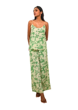 Chhaya Tank Top - Green Shadow Floral