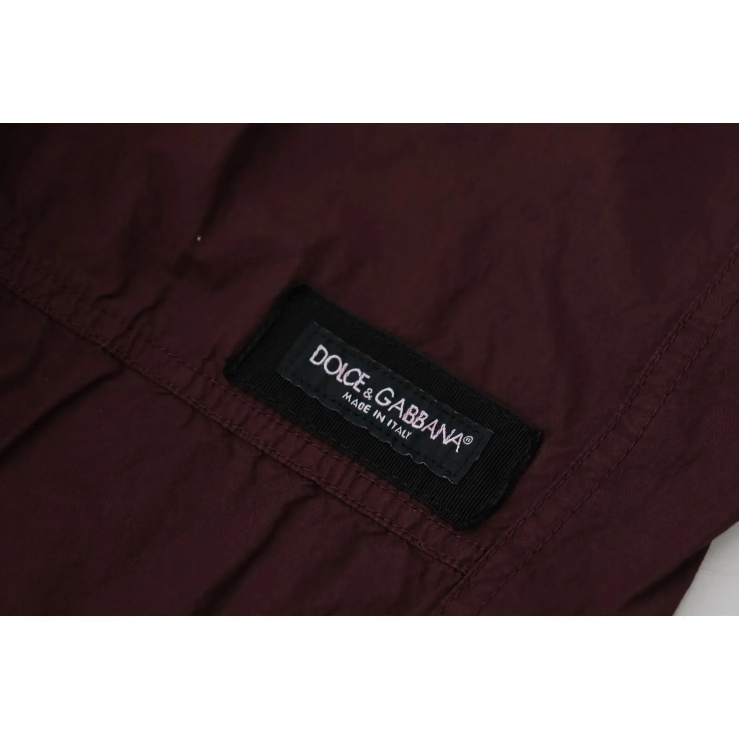 Dolce & Gabbana Elegant Burgundy Cotton Jogger Pants