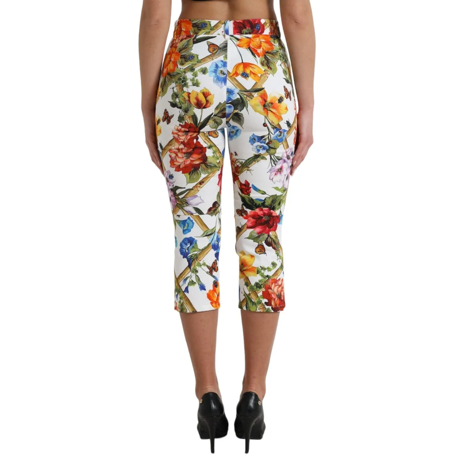 Dolce & Gabbana Floral High Waist Cropped Fashion Pants