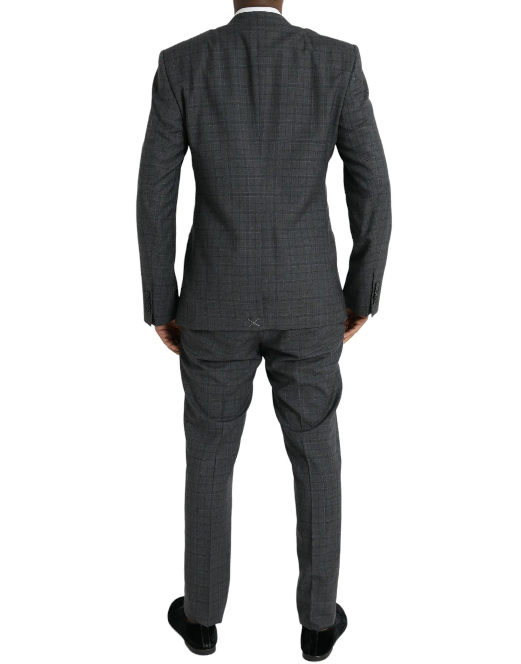 Dolce & Gabbana Gray Plaid Two Piece Suit