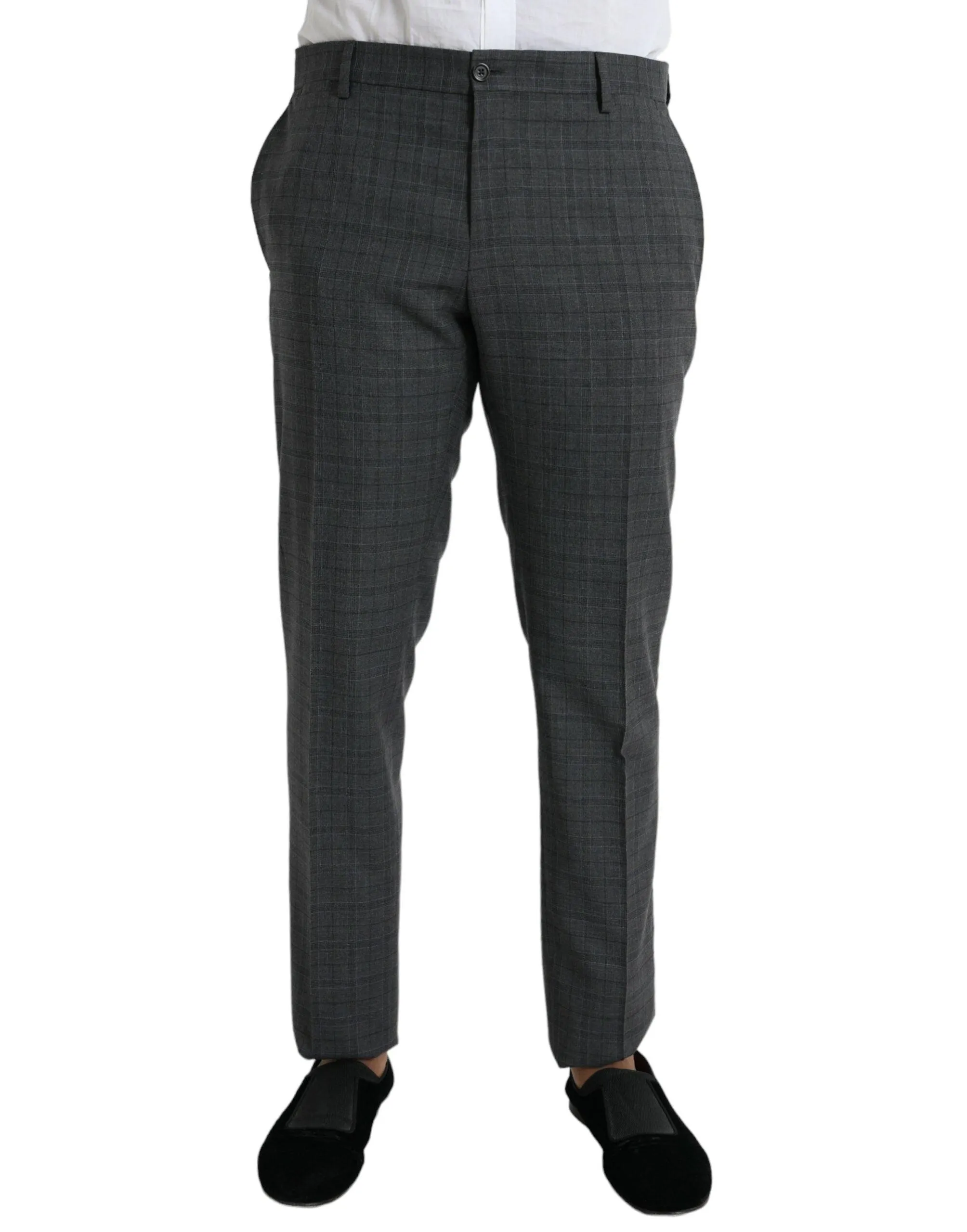 Dolce & Gabbana Gray Plaid Two Piece Suit