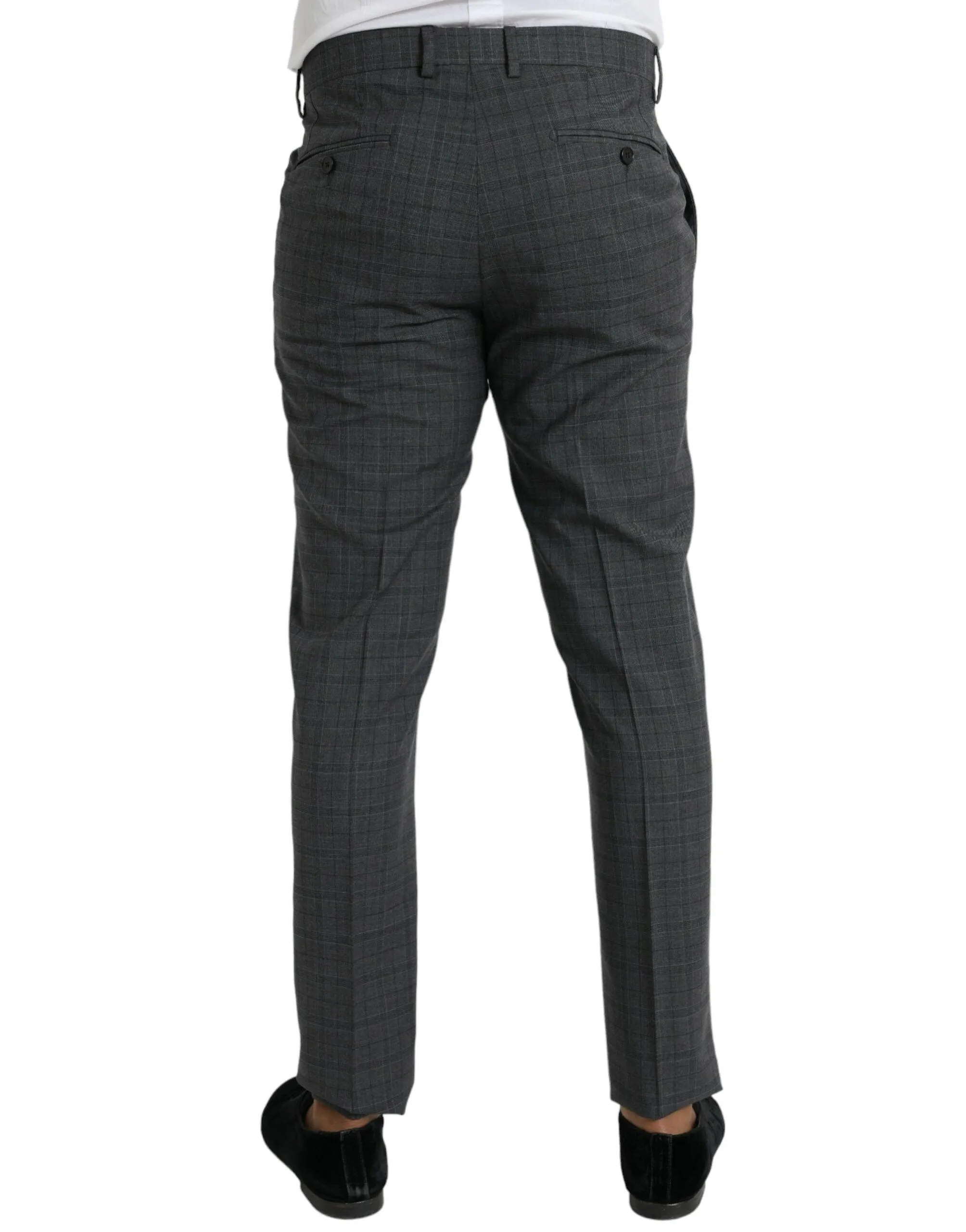 Dolce & Gabbana Gray Plaid Two Piece Suit