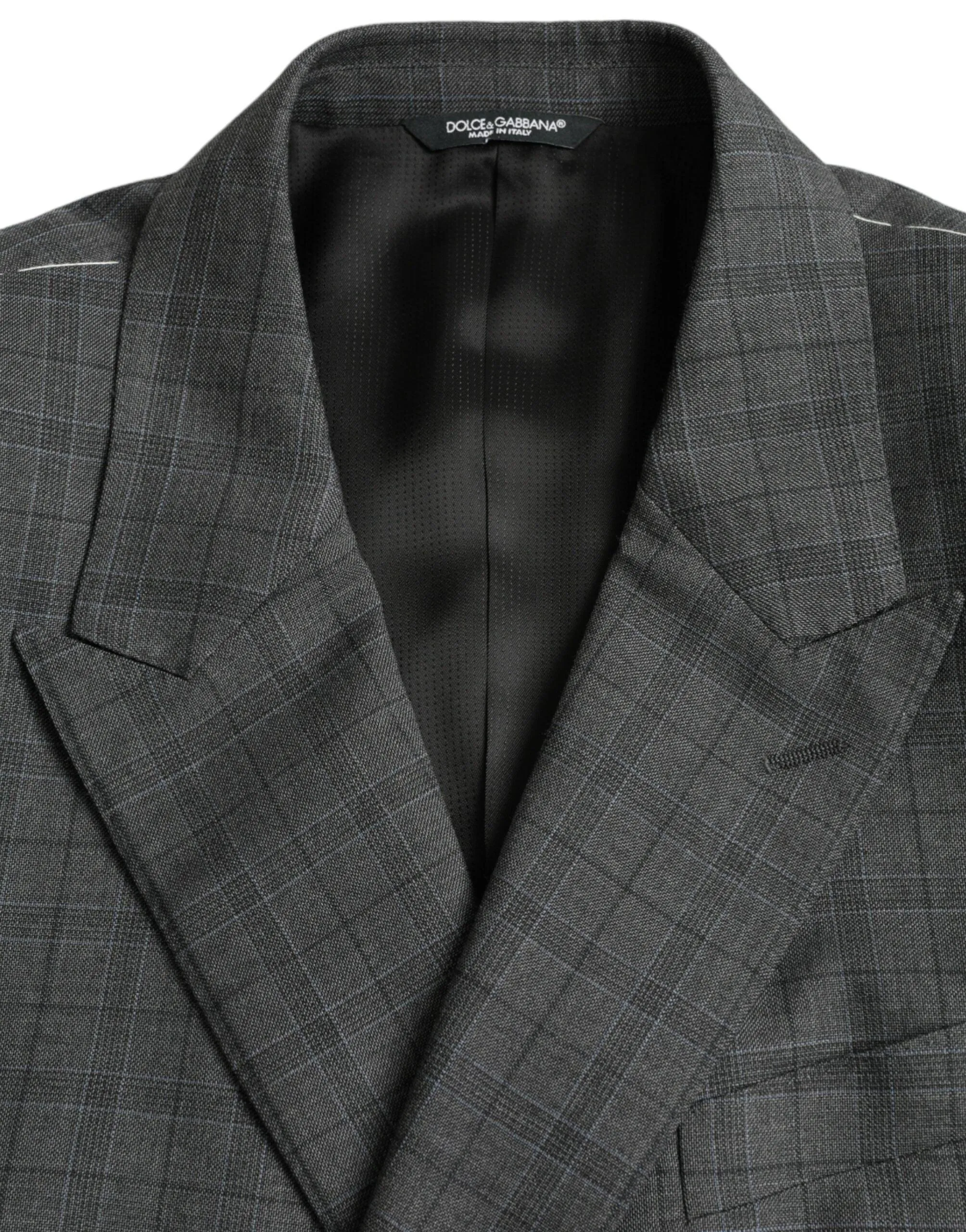 Dolce & Gabbana Gray Plaid Two Piece Suit