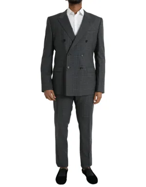 Dolce & Gabbana Gray Plaid Two Piece Suit