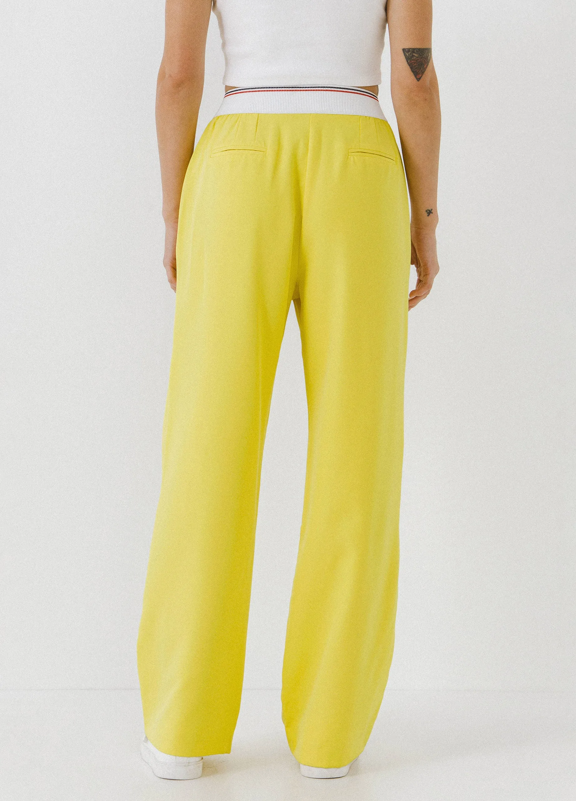 Elastic Trim Wide Pants