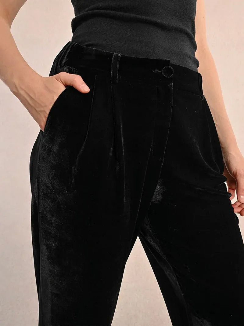 Elastic Velvet Pants