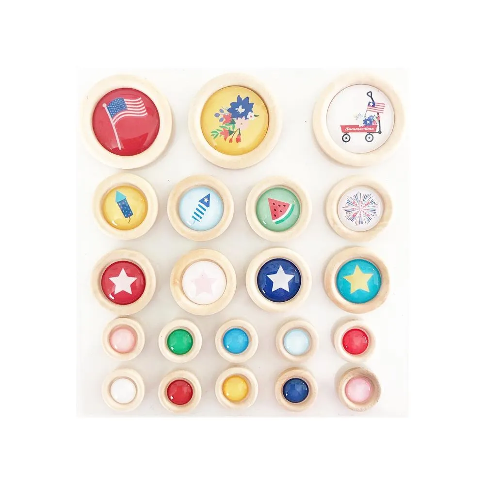 Fancy Pants Hometown Summer Wood Buttons*