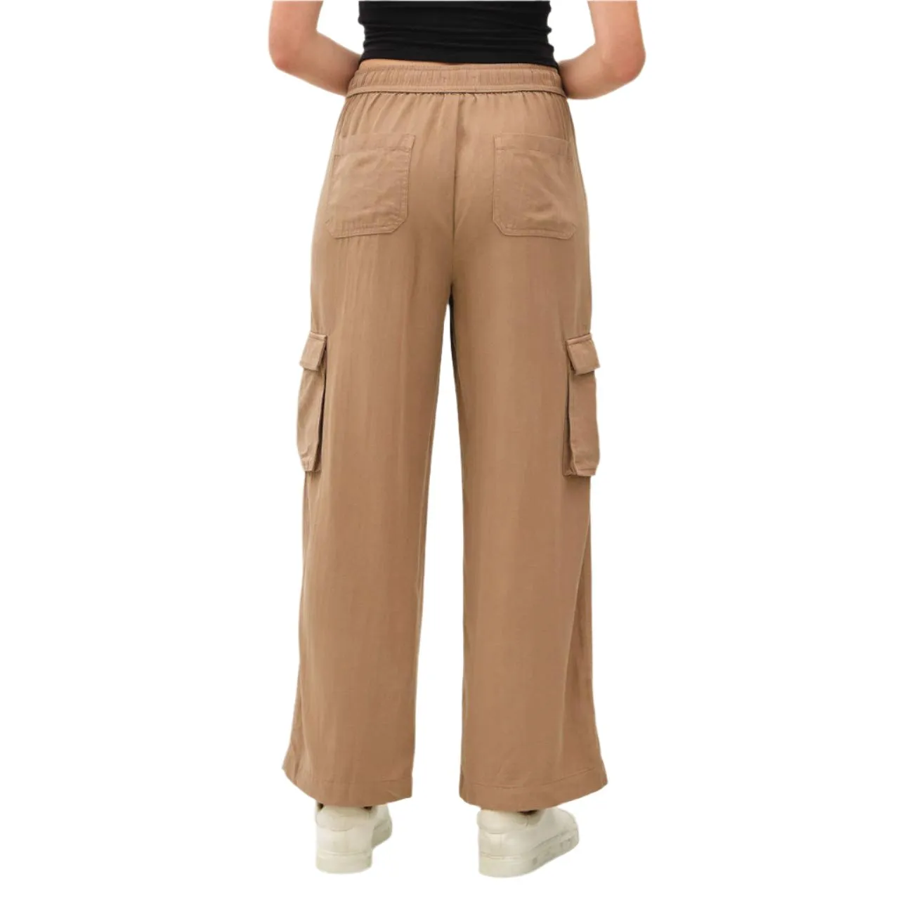 Hazelnut High Rise Drawstring Cargo Pants