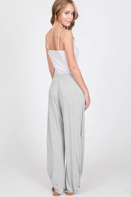 H.Grey Split Side Tied Hem Pants