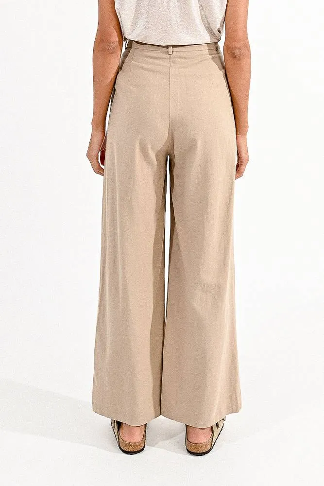 Ladies Woven Pants - Pantaloni Wide con Pinces