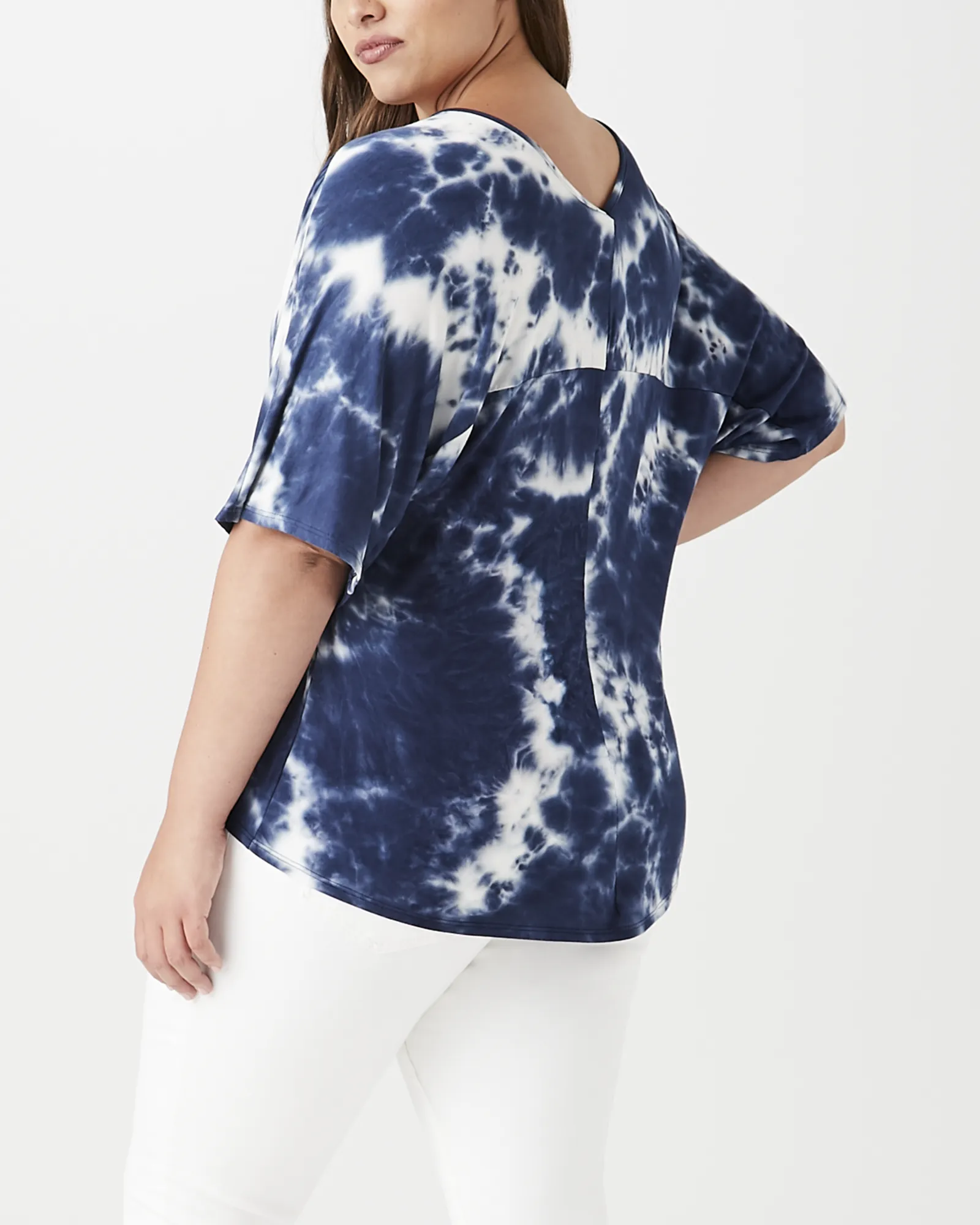 Lexi Tie-Front Tee | Navy / White