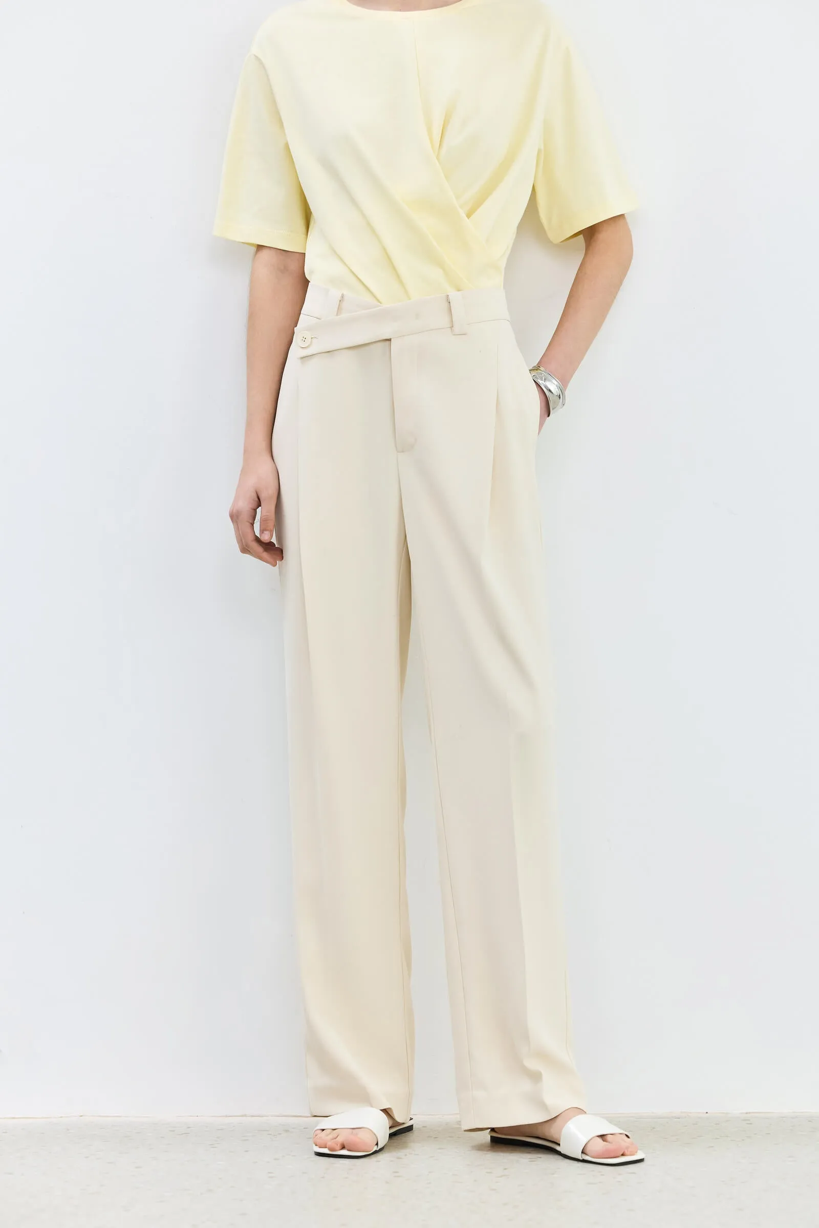 LILY Asymmetric High-Waisted Casual Pants