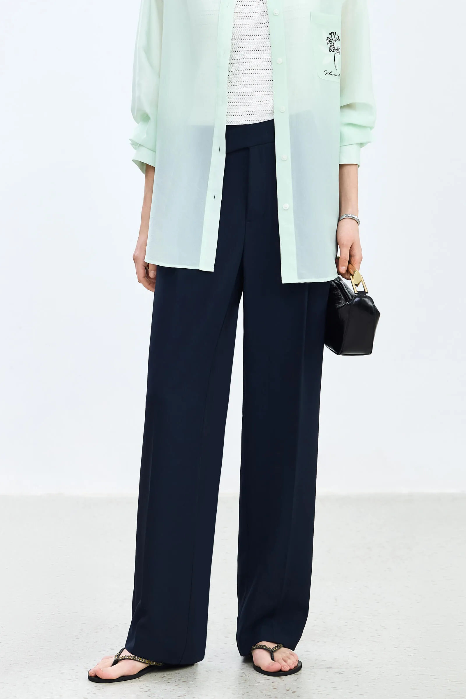 LILY Asymmetric High-Waisted Casual Pants