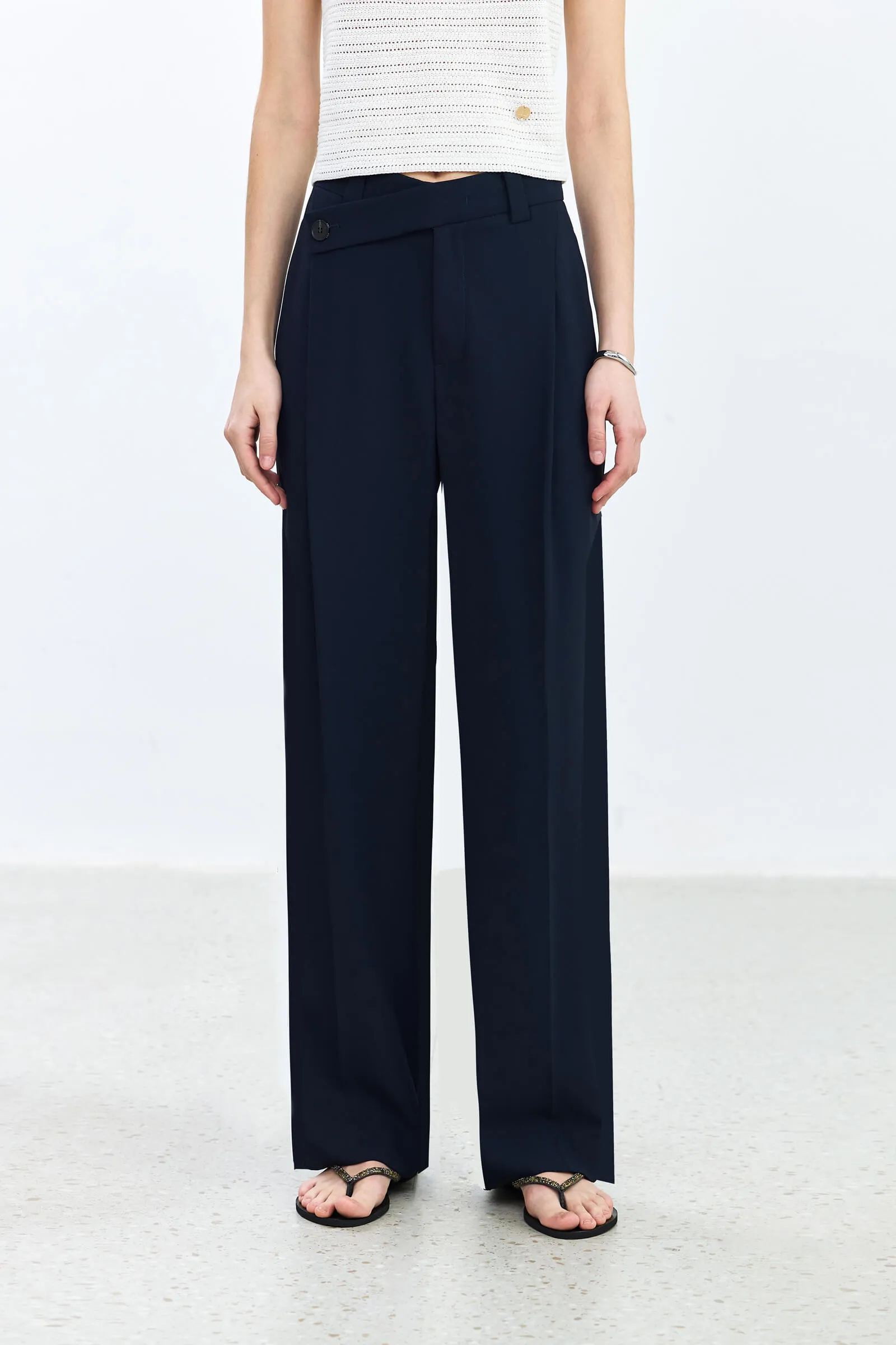 LILY Asymmetric High-Waisted Casual Pants