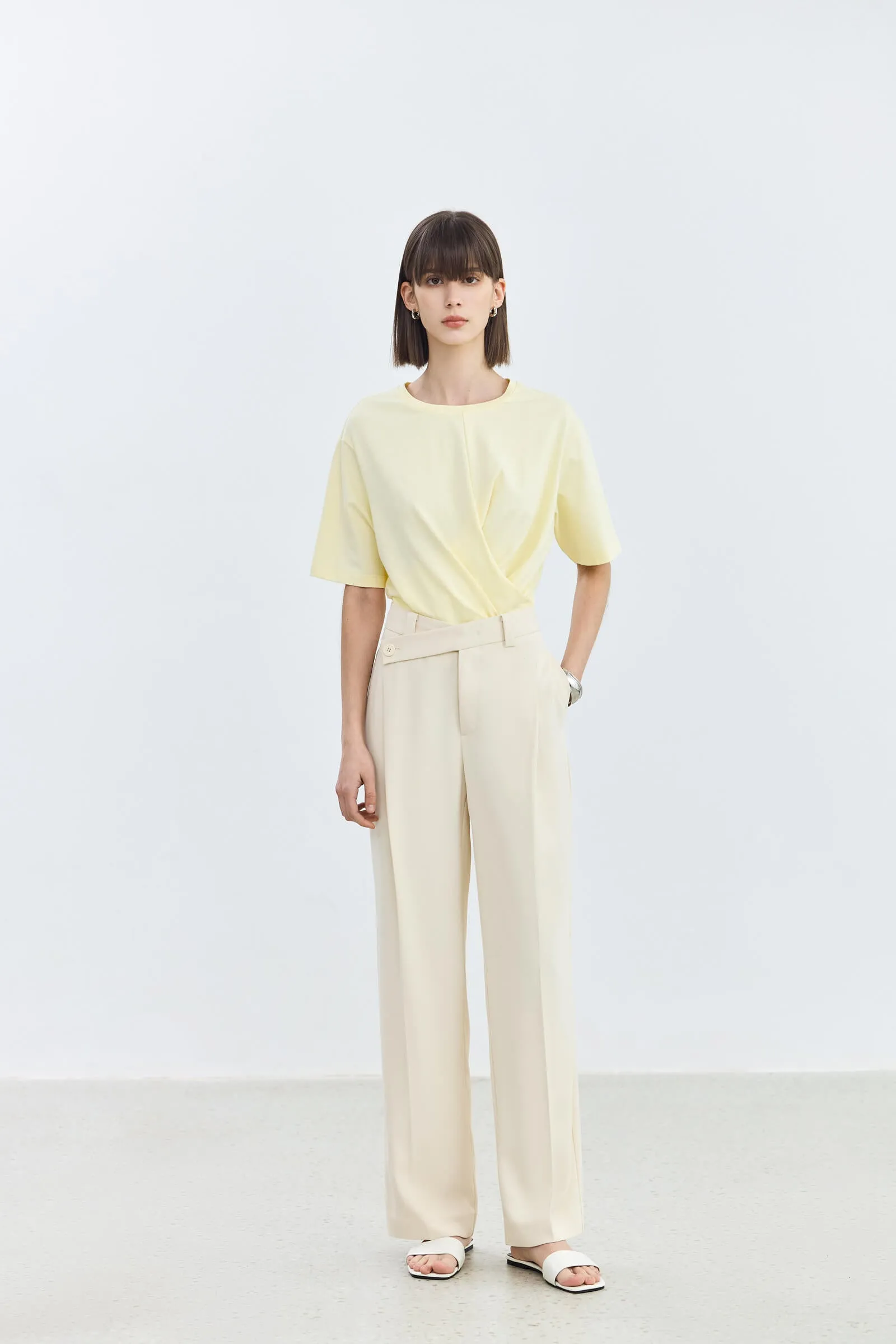 LILY Asymmetric High-Waisted Casual Pants