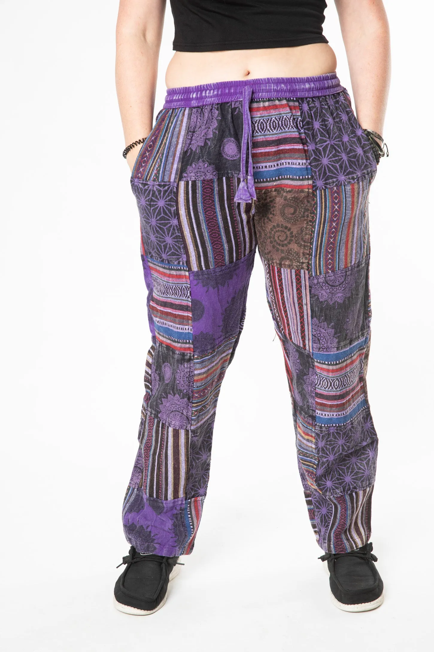 Patchwork Stone Wash Meditation Pants