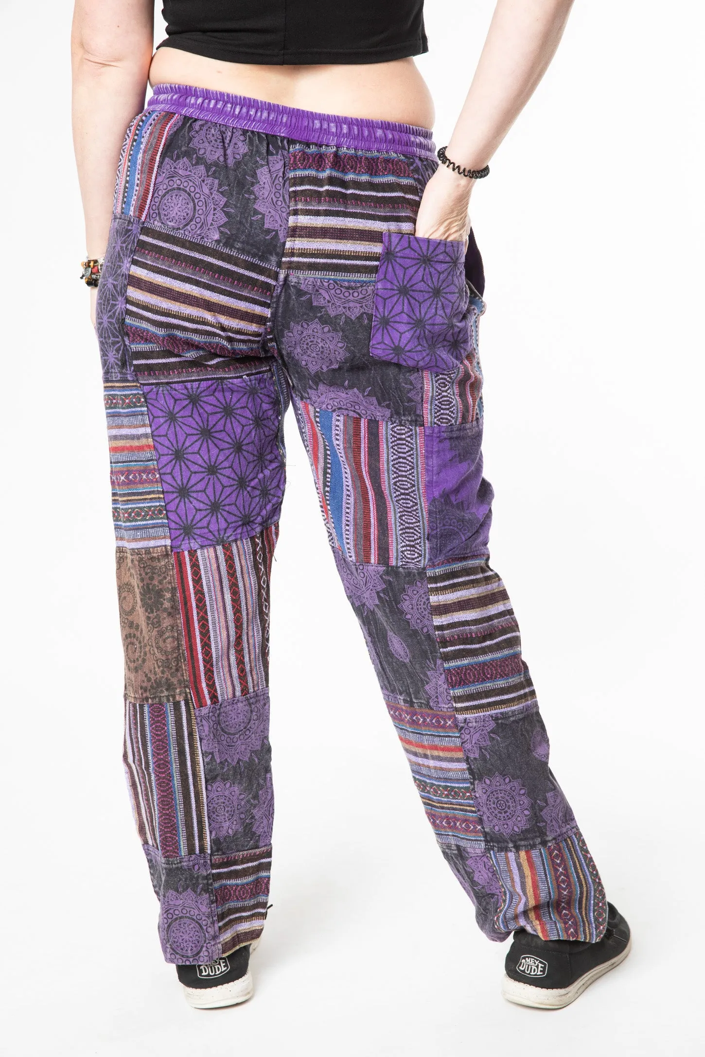 Patchwork Stone Wash Meditation Pants