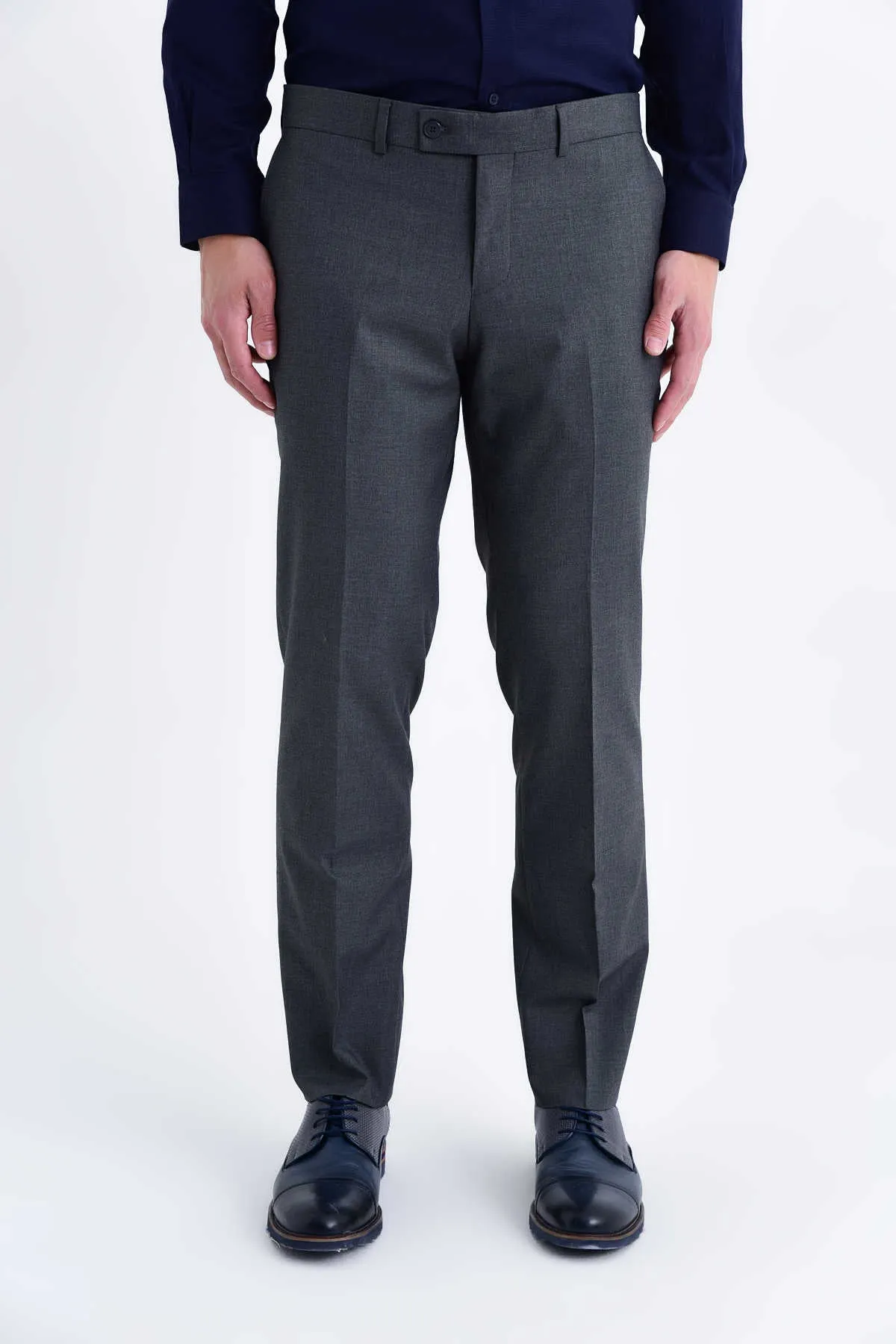 Slim Fit Gray Side Pocket Dress Pants