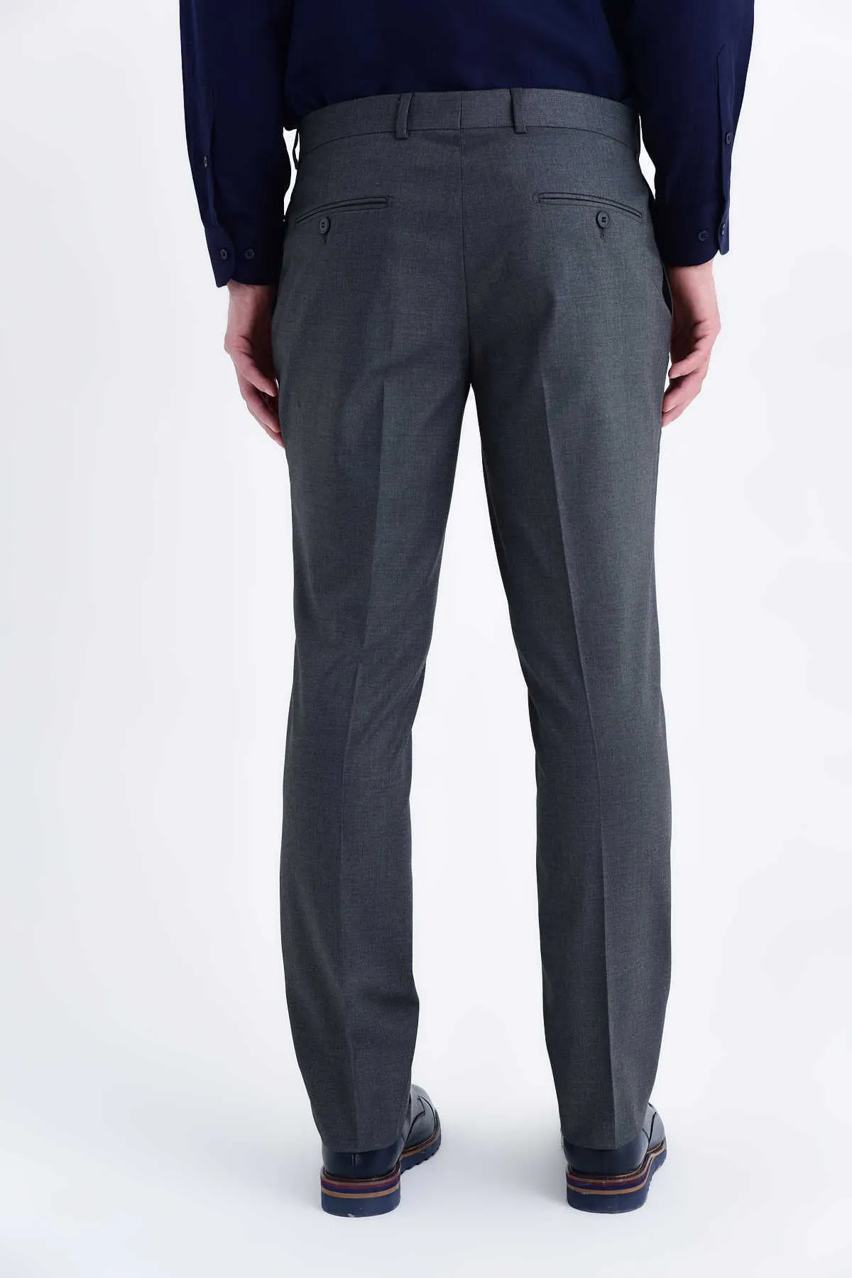 Slim Fit Gray Side Pocket Dress Pants