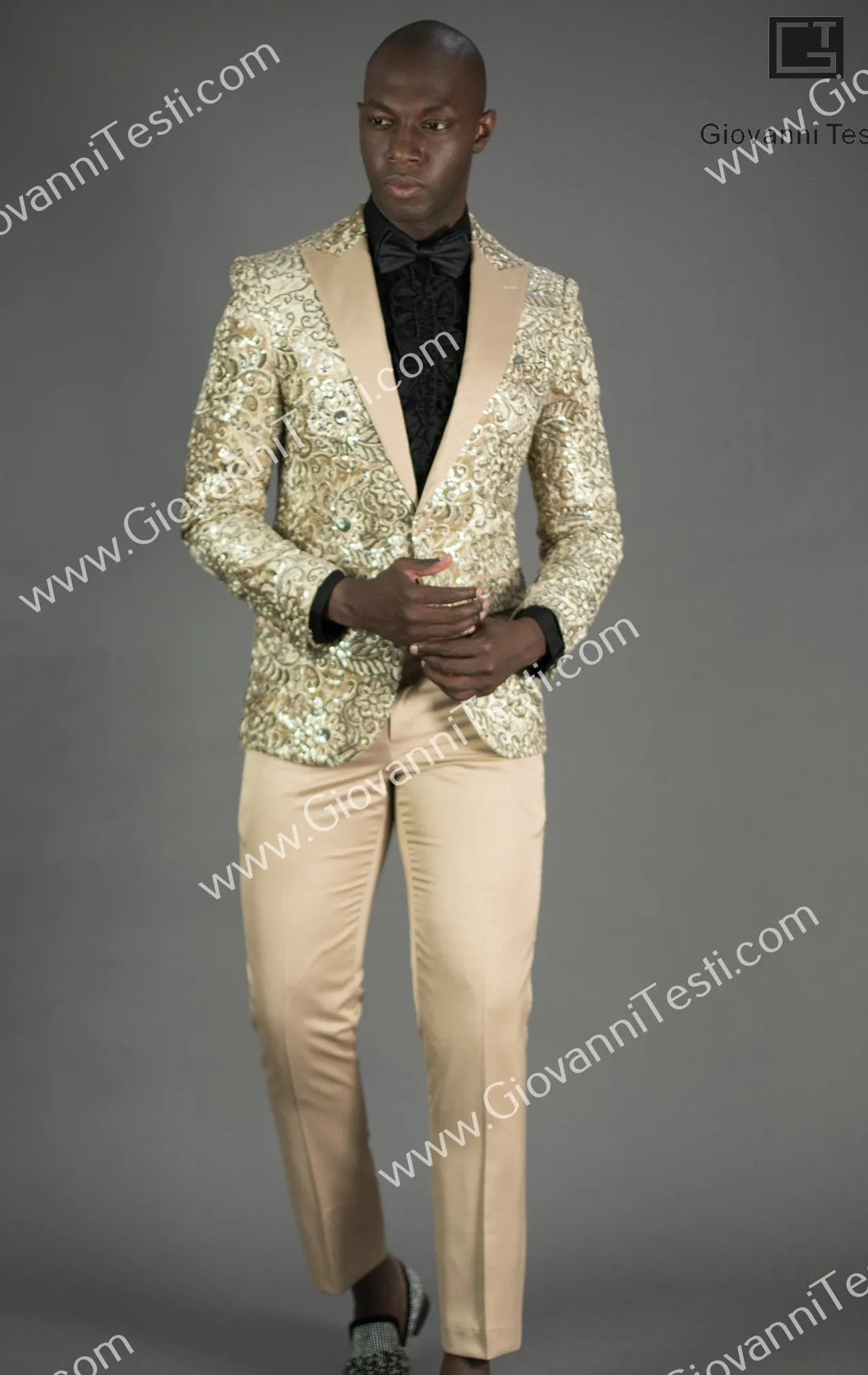 Slim Fit Satin Pants TAN