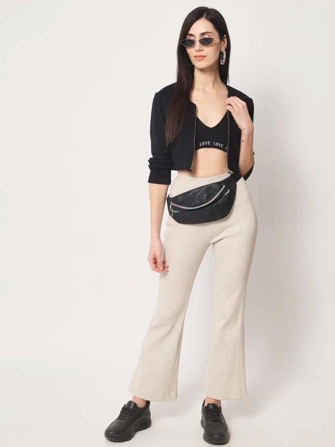 Straight Track Pants with Elasticated Waist