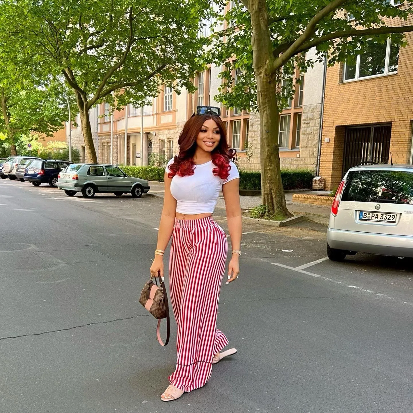 Stripes Wide Leg Trousers