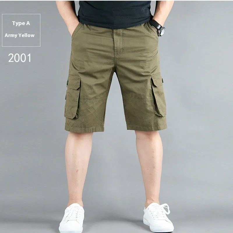 Summer Multi-pocket Workwear Shorts For Men