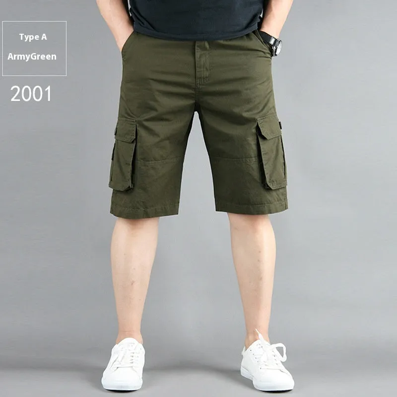 Summer Multi-pocket Workwear Shorts For Men