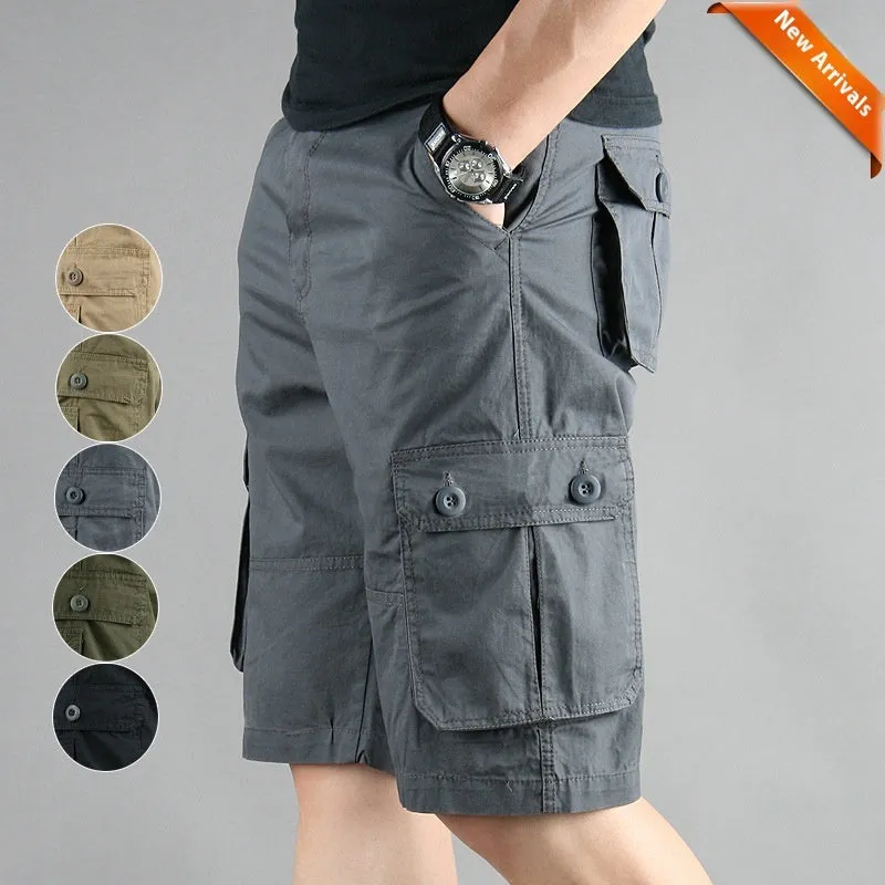 Summer Multi-pocket Workwear Shorts For Men