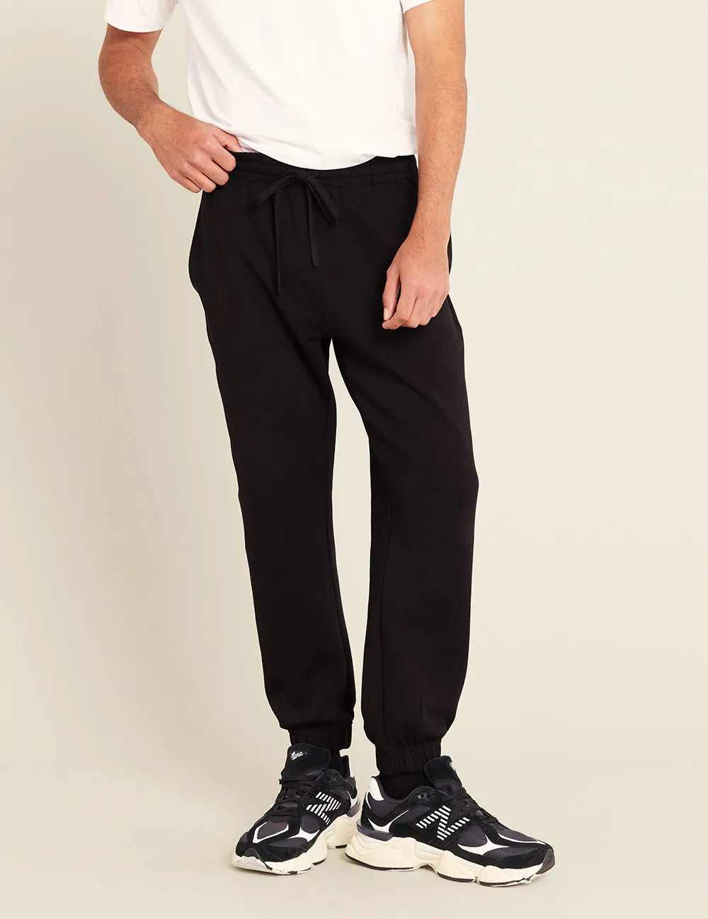 Unisex Cuffed Sweat Pants - Black