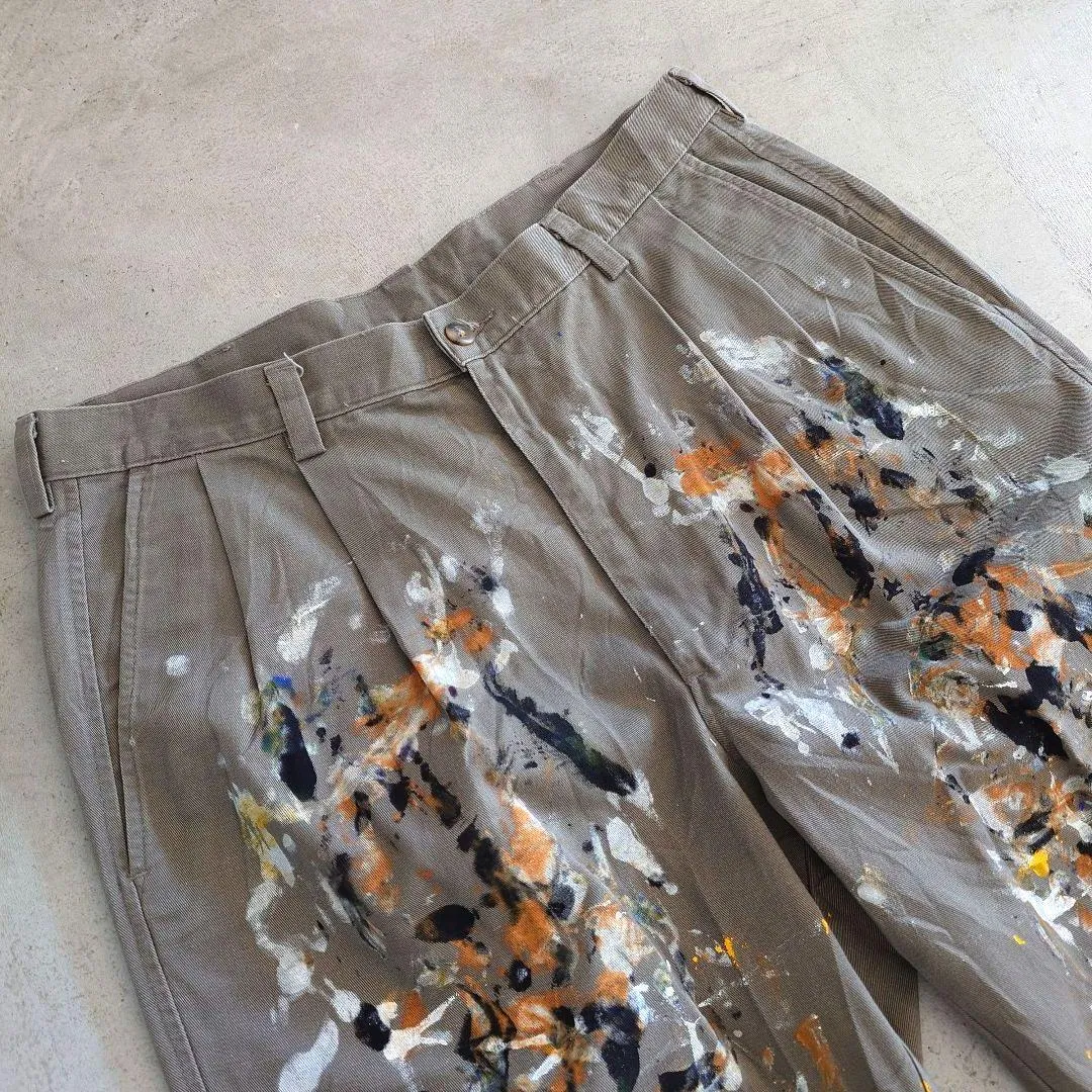 Used Handpaint Workpants 古着　ユーズド　ペイント　チノパンツ　W34 L30